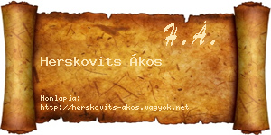 Herskovits Ákos névjegykártya