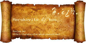 Herskovits Ákos névjegykártya